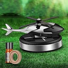 Solar-Powered Rotating Helicopter Car Air Freshener – Zinc Alloy Dashboard Decor